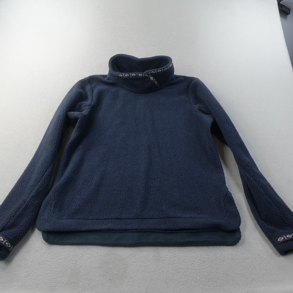 Kuhl Hygge Snap Pullover Womens M Blue Sherpa Fleece Snap Neck Outdoor Hiking
